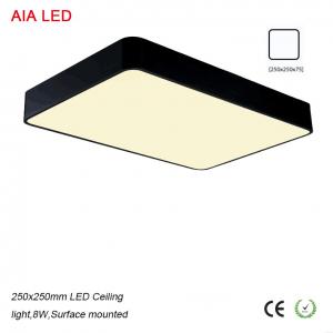 Quality Black 250x250mm 8W white high quality surface mounted LED Ceiling light for office lights for sale