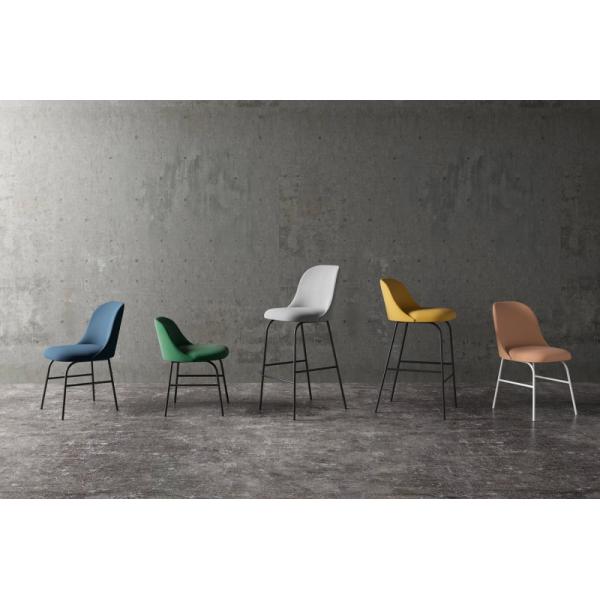 Aleta Brown Leather Upholstered Dining Chairs Metal Base Easy Maintenance