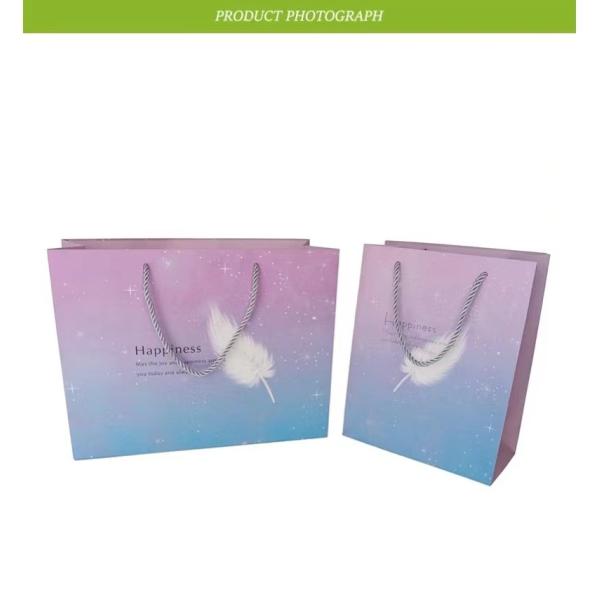 27cm*20.3cm*11cm Gravure Printing Cosmetic Paper Bags With Button