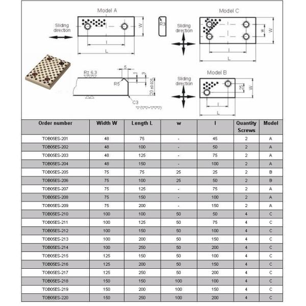 Strengthening Brass Cast Bronze Bearings Slide Block -40~+300℃