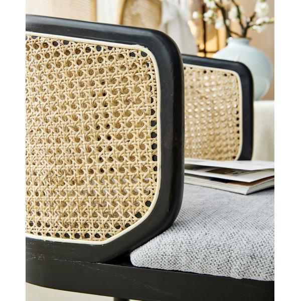 Hotel Restaurant Upholstered Wooden Chair Rattan Back 55*53*77