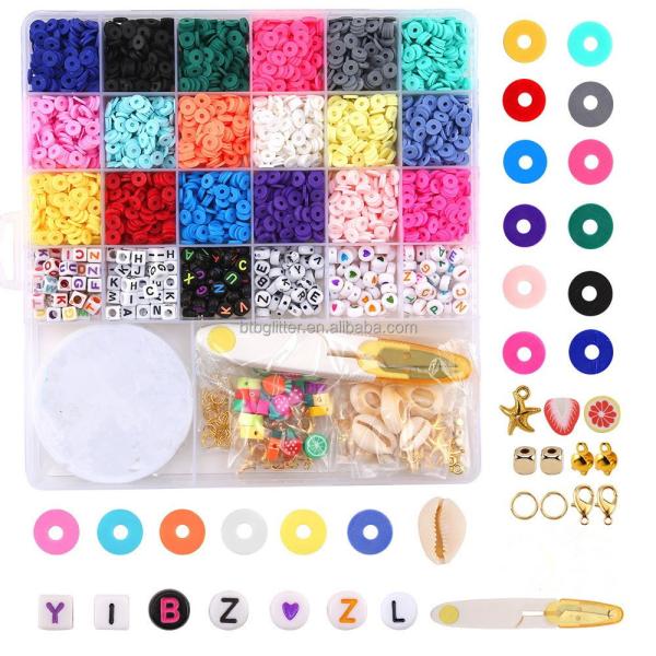 Jewelry Making DIY Crafts Handmade 3500pcs 6mm Clay Beads With Letters Fashion Woman Bracelet Handmade Set Packing Beads