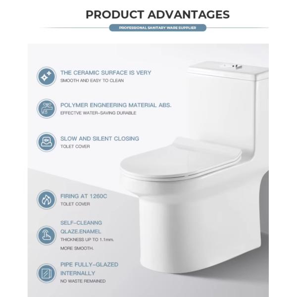 Two Piece Ceramic WC Toilet Bowl Pan Floor Mounted Sanitary Commode