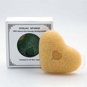 Quality Skincare Exfoliating Goose Yellow Heart Konjac Sponge Organic for sale