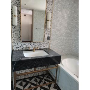 Quality Marble Stainless Steel Bathroom Sanitary Ware Nano Coating Mosaic Washbasin for sale