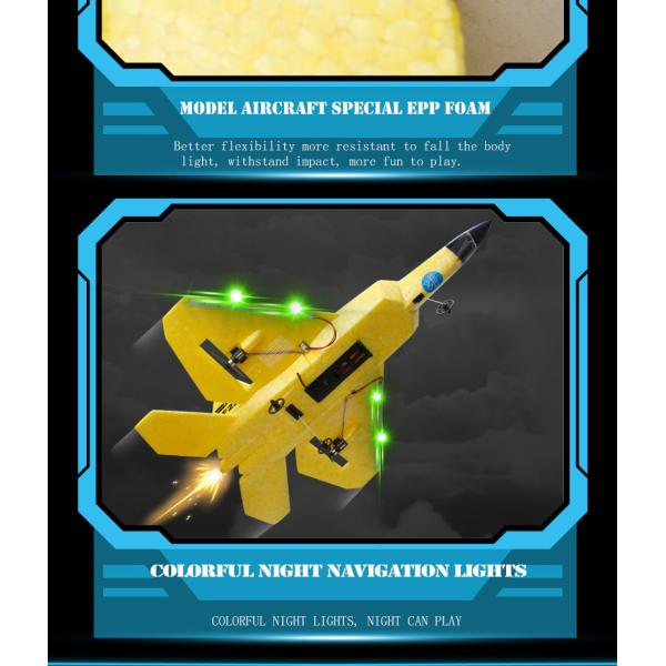 Experience the Excitement of Fx622 F22 Raptor Fighter Jet 2.4G 2CH EPP RC Airplane with LED Lights Age Range 5-7 Years