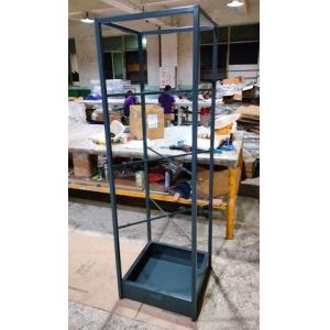 High Visibility White Retail Display Tower 4 Shelf Display Stand Powder Coated