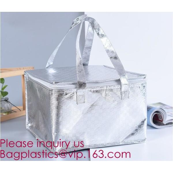 Foldable Lunch Insulated Cooler Bag Heated Food Delivery Bag Thermal Pizza Delivery Cooler Bag