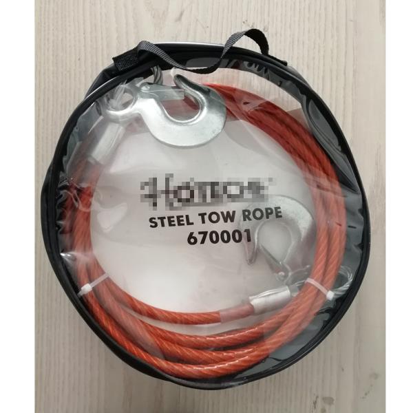 8mm Coated To 10mm 3.5m Steel Tow Cable 60# Steel Grade