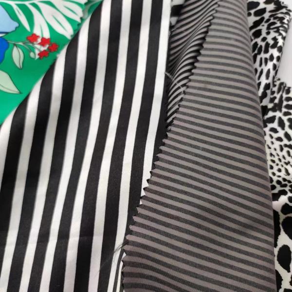 100% Polyester Sports Clothing Fabric Printed Spandex Satin Fabric 50Dx75D+40D