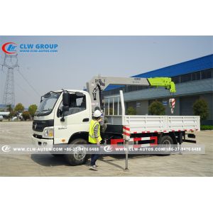 China FOTON Cargo Truck Mounted Hydraulic Telescopic Boom Crane 5tons on sale