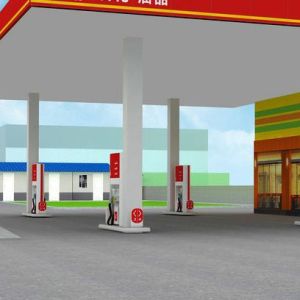 Quality Q345 Prefabricated Gas Station Canopy Steel Structure EPS Roof for sale