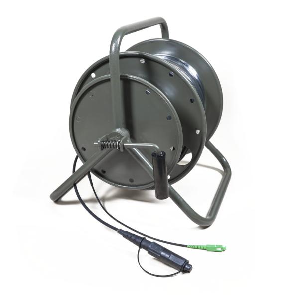 Portable Cable Reel With Optitap SC TPU Outdoor Armored Fiber Optic Cable