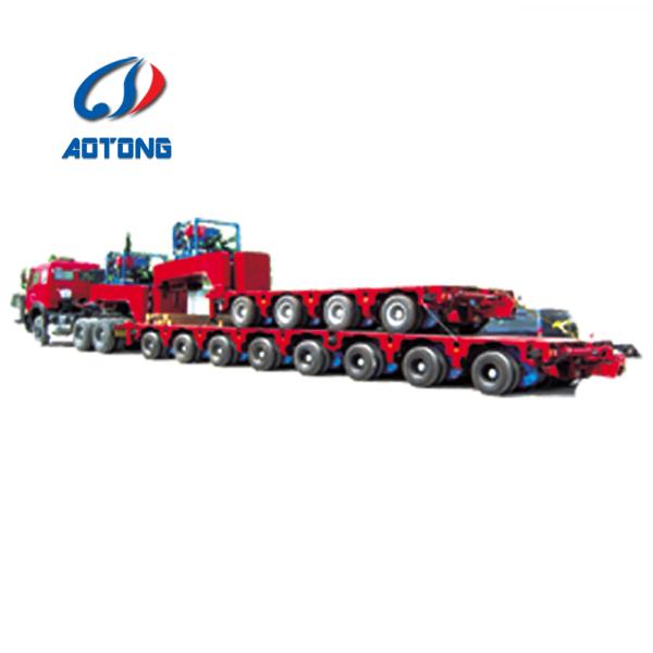 Hydraulic Ladder 4 Axle Lowboy Trailer with 80 Ton 100 Ton Capacity and Durable Design
