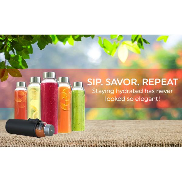 Glass Water Bottles Beverage and Juicing Storage juicer botellas de vidrio con tapa brieftons large