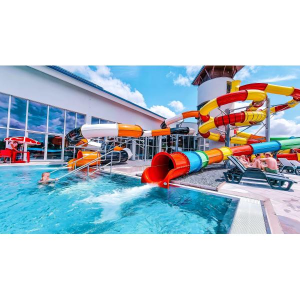 Outdoor Water Playground Game Fiberglass Slide For Swimming Pool