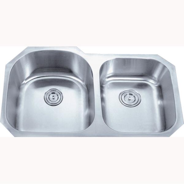 One Piece 304 Stainless Steel Double Bowl Sink Kitchen Bar