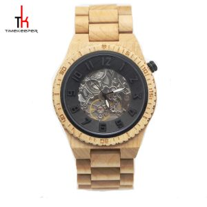 Quality OEM ODM Waterproof Wood Watch / Luxury Wooden Mechanical Watch for sale