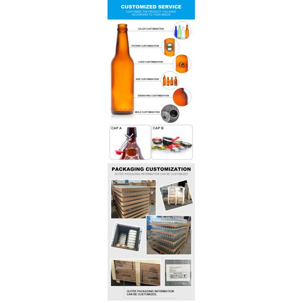 Easy Transport 330ml 500ml 12 Oz Glass Beer Bottle for Home Brew