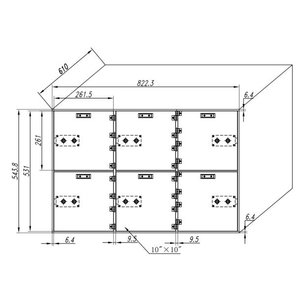 822mm Width 540mm Height Fire Safe Locker For Home 180 Degree Open