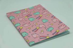 Quality Adorable Pink Pig Softcover Saddle Stitch Binding Notebook Printing Service for sale