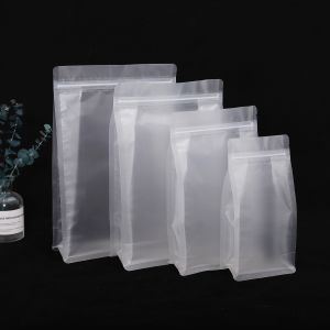 Quality Smooth PET Resealable Flat Bottom Gusset Bags for sale