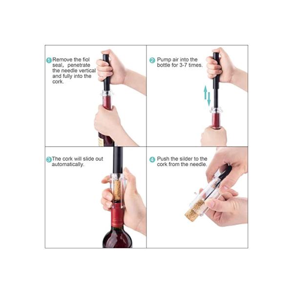 Air Pressure Needle Wine Cork Remover Air Pump Wine Bottle Opener