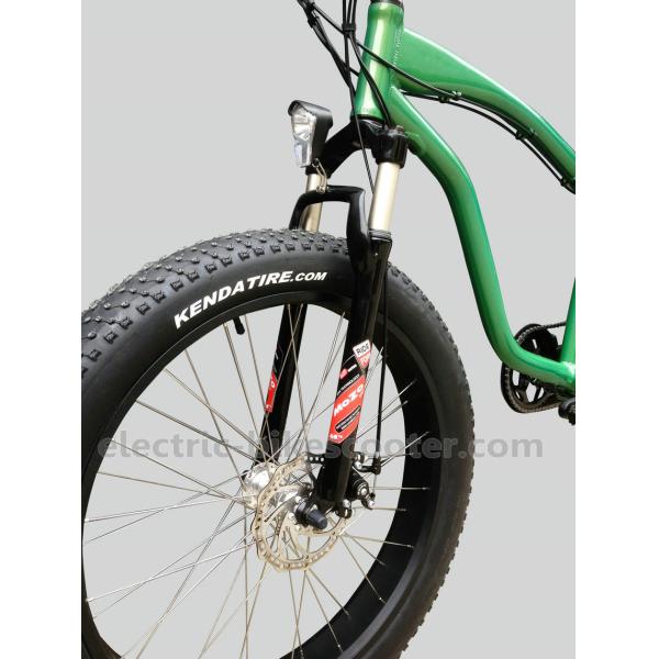9 Speed Electric Beach Cruiser Bikes With Rear Carrier Lights MTB Suspension Fork