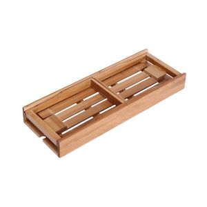 BAP Free Bamboo Bathroom Suppliers Adjustable Bathtub Caddy Tray Set