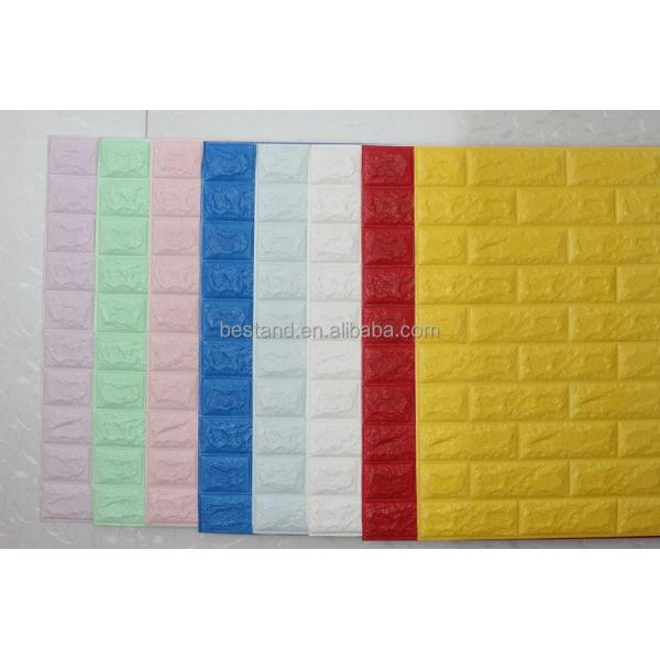 Geometric 3D PE Foam Wallpaper Green Waterproof Self Adhesive 3D Foam Wall Stickers