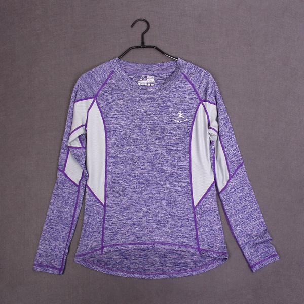 CPG Global Women Spring Summer Multi-Colors Polyester Slim Long Sleeves Round Collar Gym Running Sports T-Shirts S-L S50