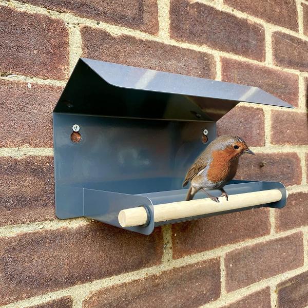 Metal Wall Mounted Garden Bird Feeder Bath House for Feeding Birds and Providing Water