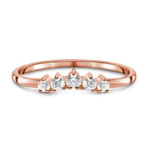 Quality Real Cut Diamond Wedding Rings Brilliant 14K Rose Gold Jewelry for sale