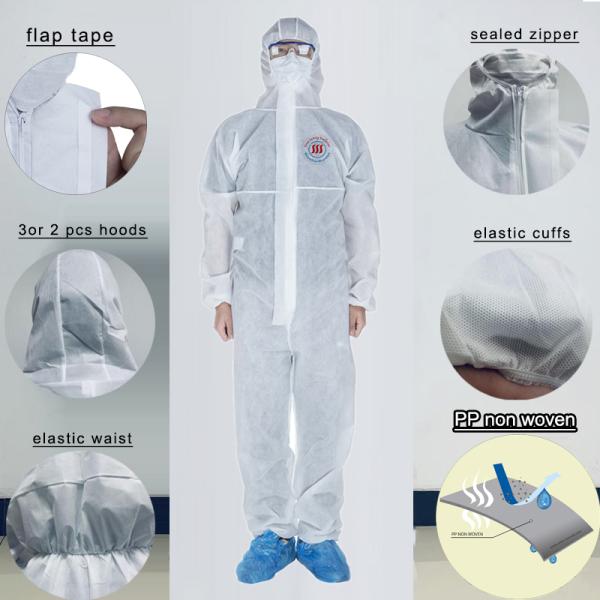 Disposable Polypropylene PP Non Woven Coverall Medical Protection Clothing