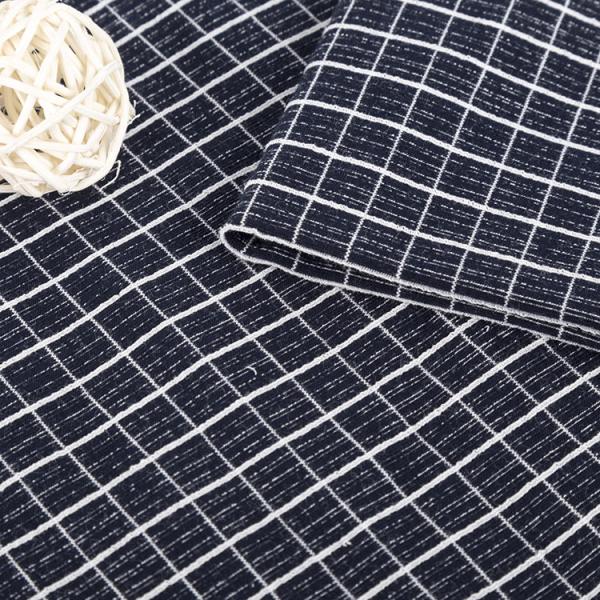 Combed Cotton T Shirt Fabric Tightly Woven Refreshing Plaid Lattice Cloth For Polo Shirt