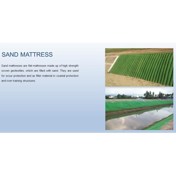 250gsm PP Woven / Nonwoven Geotextile Composite Sand Filled Mattress For River Bank