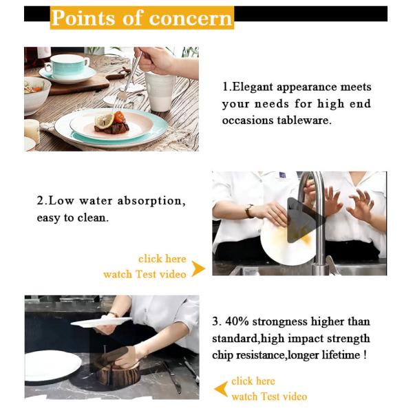 6.5" Glazed Ceramic White Dinner Plates For Hotel Catering Wedding