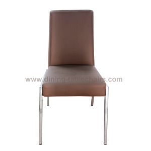 Polyurethane PU Upholstered Chromed Dining Chair Livingroom Chair Leisure Chair