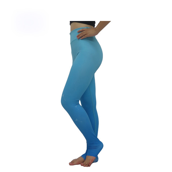 Blue Ombre Yoga Wear Clothing Sublimation Printed High Waisted Yoga Pants