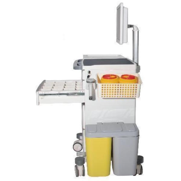 Integrated Wireless Medicine Emergency Crash Cart Nursing Trolley With Display Holder