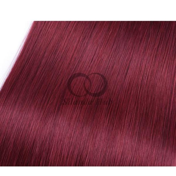 Burgundy Straight Remy Human Hair Bundles Sew In Weave Bundles Brazilian Bundle Deals