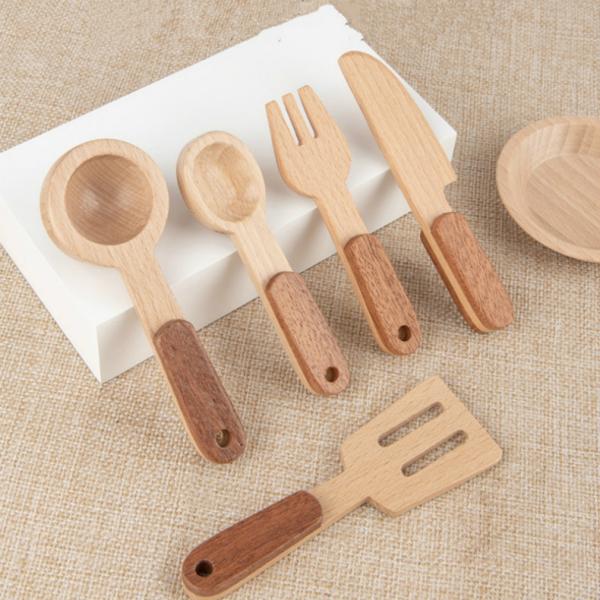 Children'S Log Wooden Kitchen Toy Set Simulation Mini Educational
