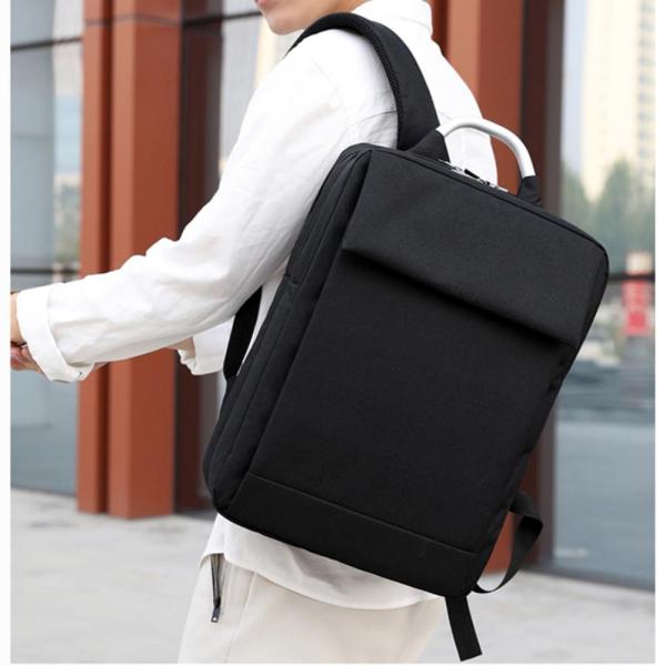 Unisex Oxford Cloth Backpack with Flap Front Pocket Multi-Compartment Laptop Backpacks and Aluminum Handle