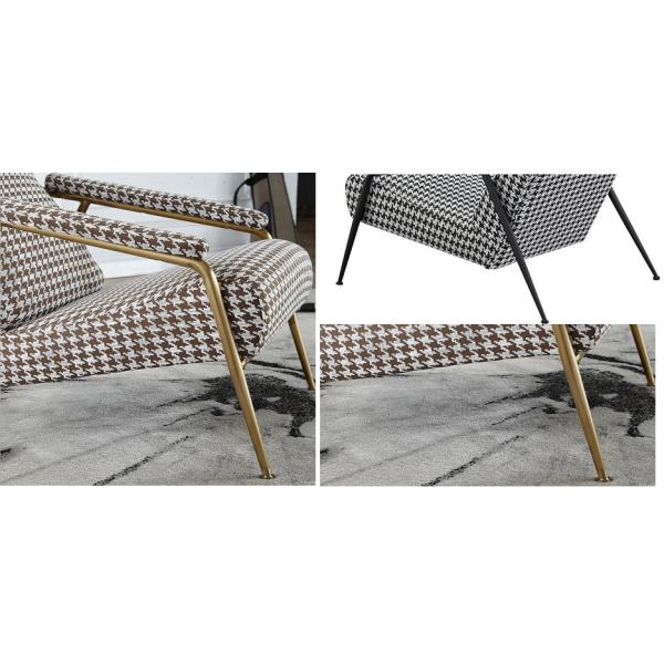 Modern Design Leisure Stainless Steel Swallow Gird upholstery Arm chair Lounge chair for Hotel Living room