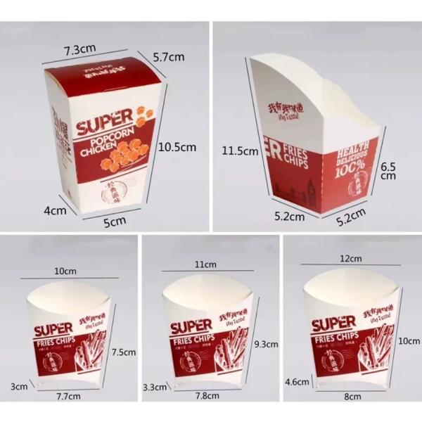 Fried Chicken Food Container Paper Box 10.6*9.7*6.5cm Paper Take Away Containers
