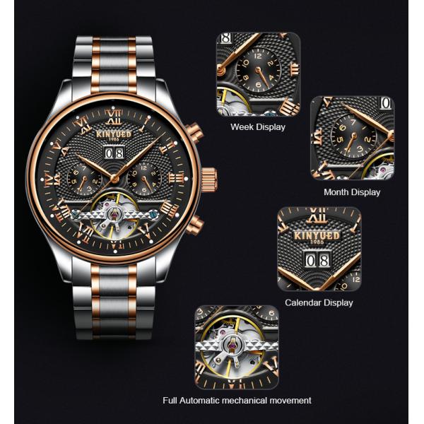 KINYUED In Stock Fancy Watch Tourbillon Power Reserve Watch Automatic Watch Luxury