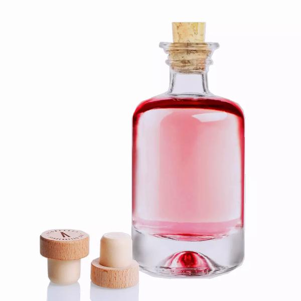Custom Color 750ml Transparent Round Wide Mouth Glass Liquor Bottle for Wine Vodka Gin