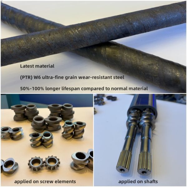 Extruder parts Screw Segment barrel and liner for Plastic resin mixing, compounding and granulation with halogen-free flame retardant