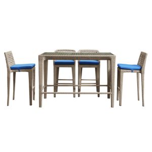 Boho Style Rattan Rectangular Outdoor Bar Furniture