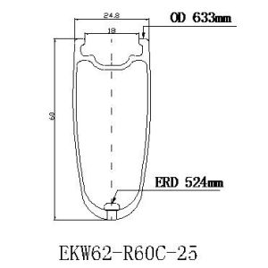 Carbon Clincher Compatible Tubuless Rims 700C 60MM 25mm Wide Road Bicycle Ruedas